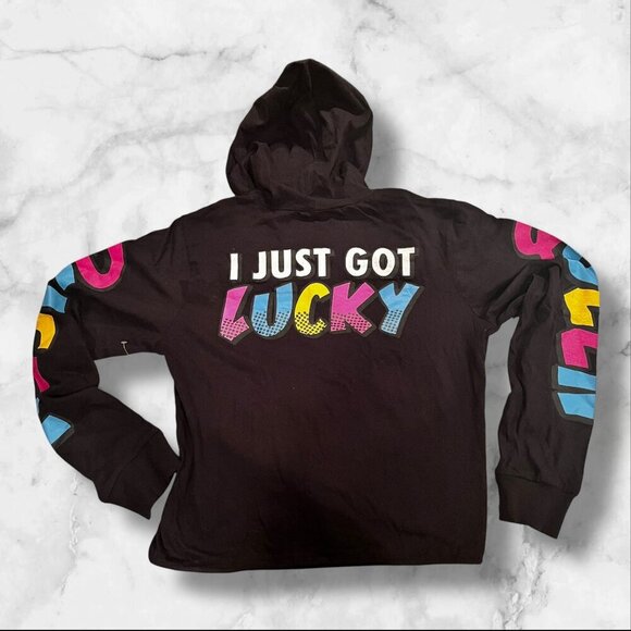 On Fire Women's Graphic Hoodie With Drawstring Hem & Colorful Lettering Print - - Picture 6 of 16